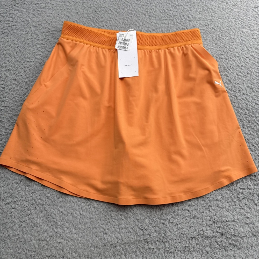 Puma Leta Skort Skirt Womens Small Melon Glow Orange Golf Tennis 635034-03 NWT